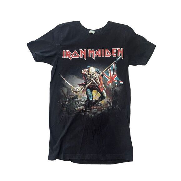 Vintage Y2K Iron Maiden The Trooper Graphic T Shirt Size Small Black Heavy Metal - Picture 1 of 4